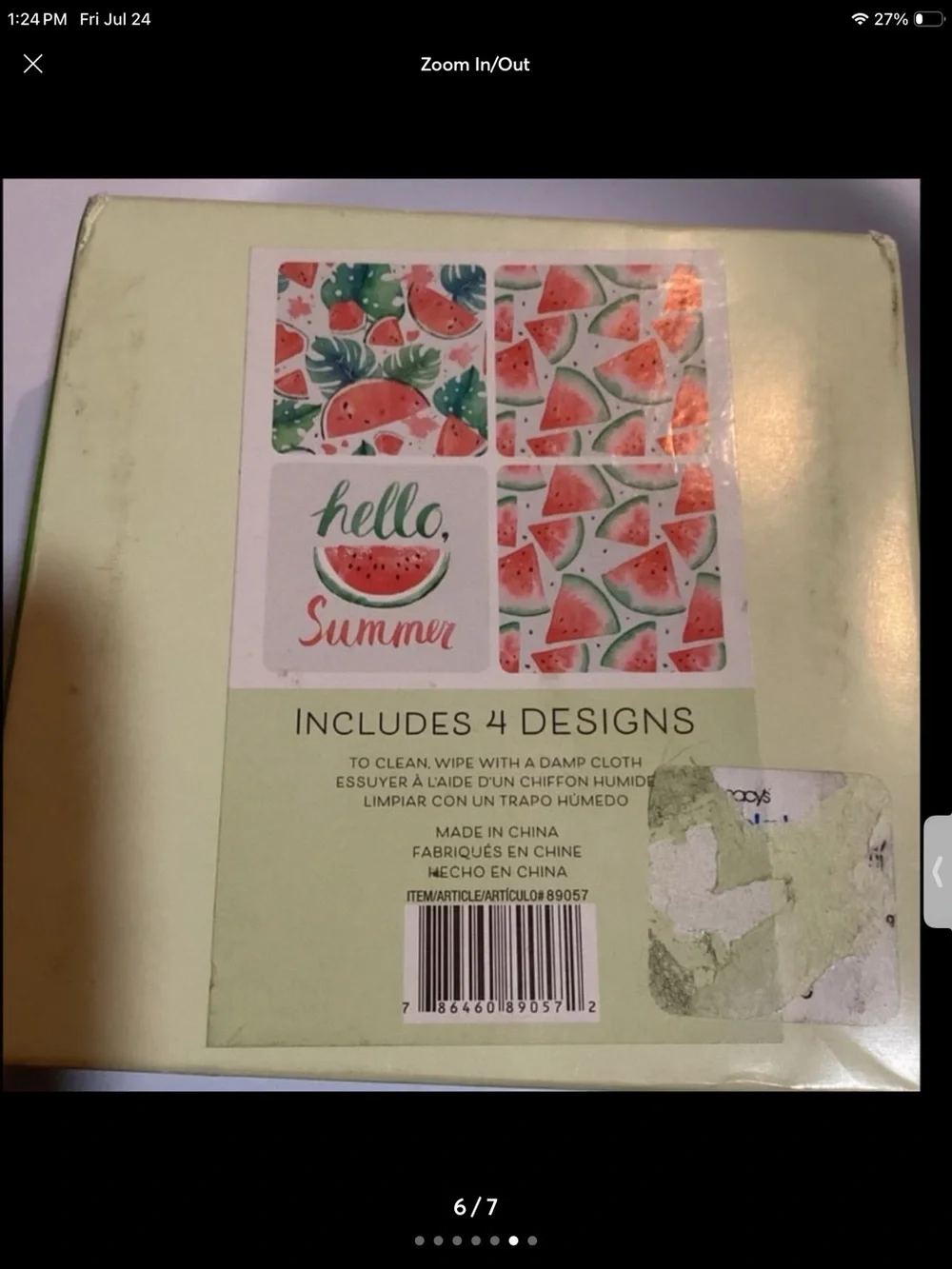 Watermelon ceramic serveware Coasters S/4, Martha Stewart Cocottes (2) Summer